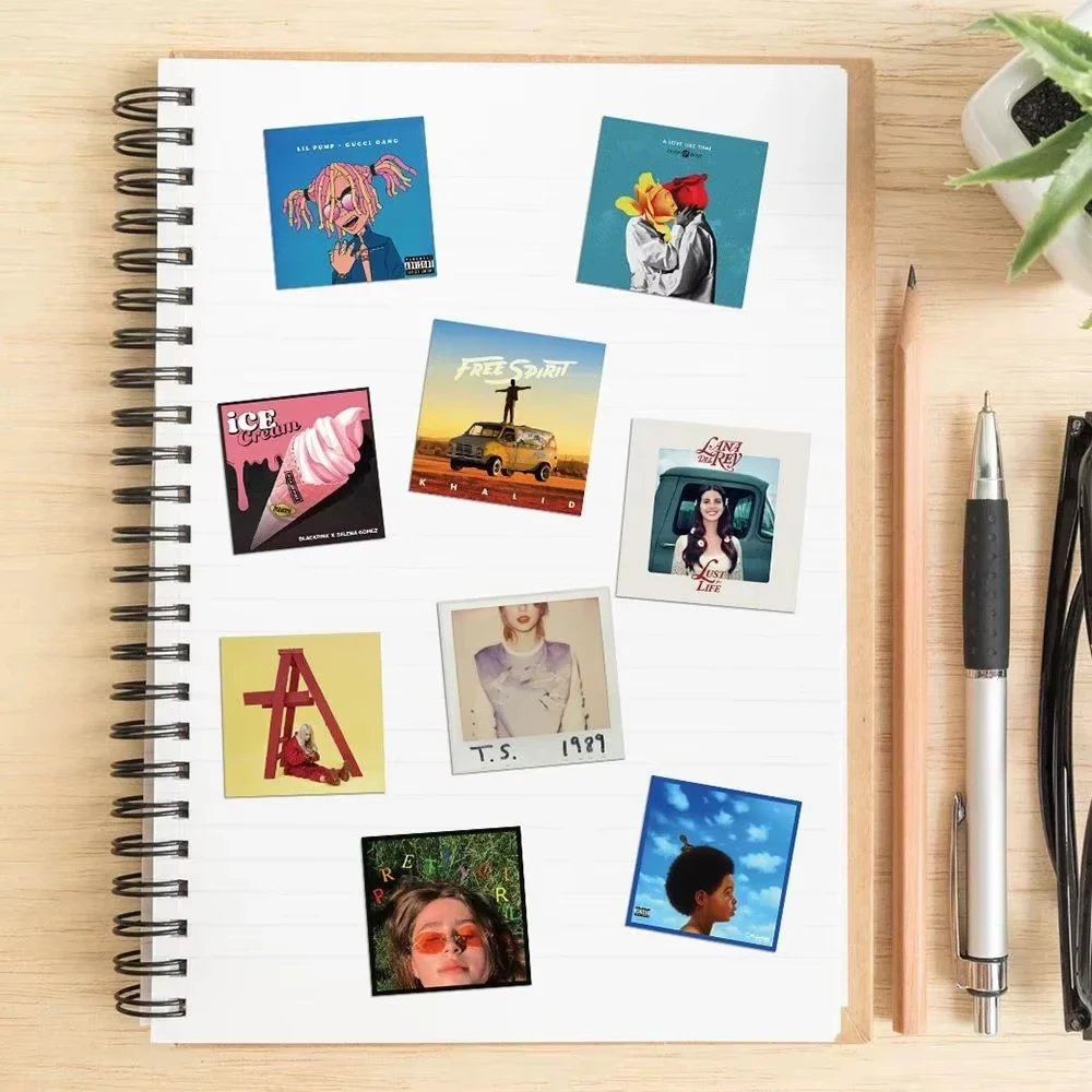 55Pcs Mode Sänger Album Persönlichkeit Trend Abdeckung Aufkleber DIY Wasserdichte Aufkleber Gepäck Telefon Gitarre Aufkleber