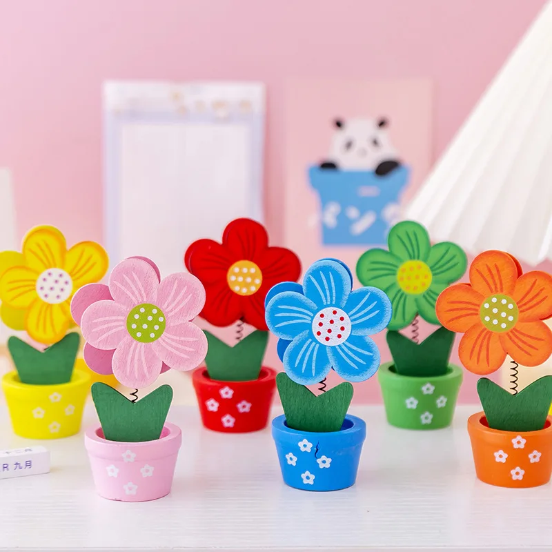 Cartoon Wooden Flower Business Card Holder, Note  Message  Photo  Wooden Handicraft Wholesale Source