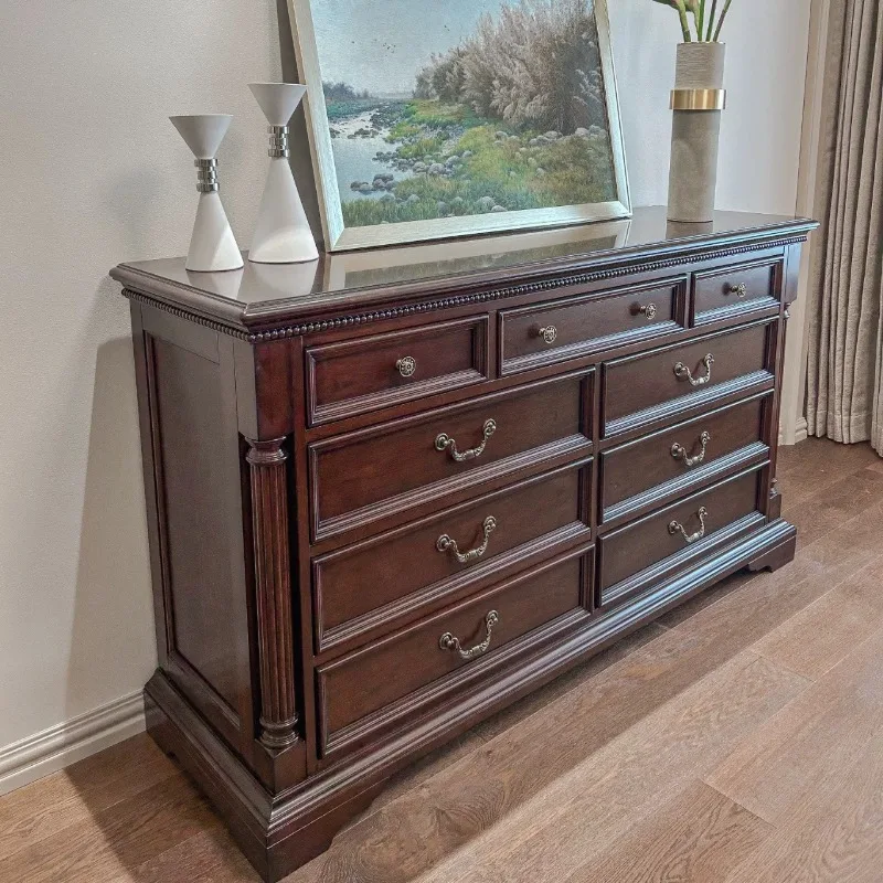 North America, Roman column, bedroom chest cabinet, American style rich solid wood locker, living room nine chest cabinet, porch