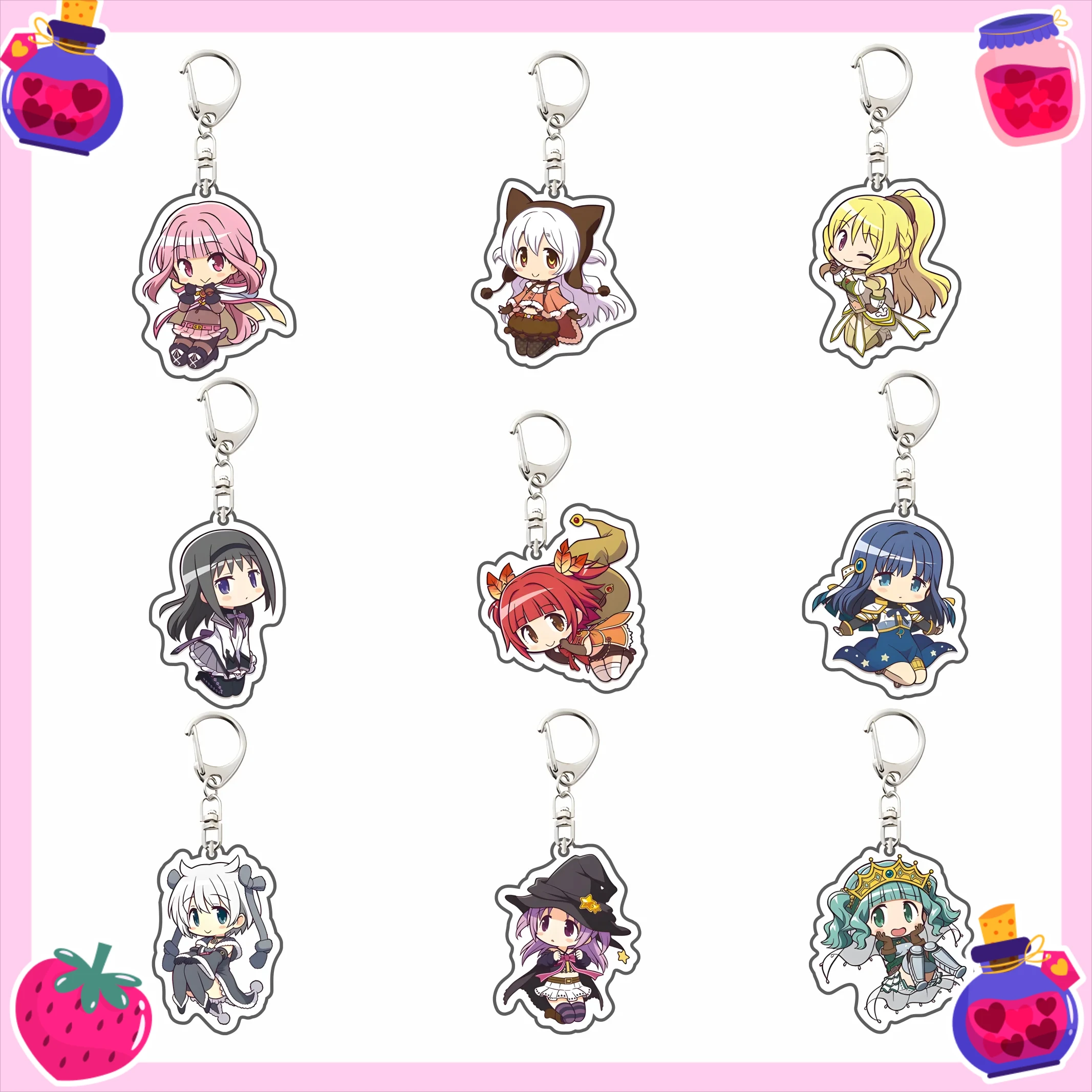 Puella Magi Madoka Anime Acrylic KeychainHomura Akemi/Madoka Kaname Decorations Accessories Keychain Exquisite Pro