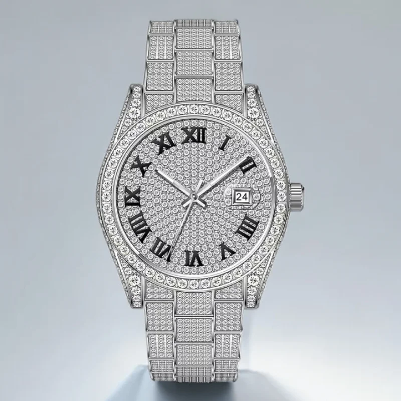 

Luxury Men's Mechanical Wrist Watches Square Designer Electronic Pendant Romantic Moissanite Watch Watches