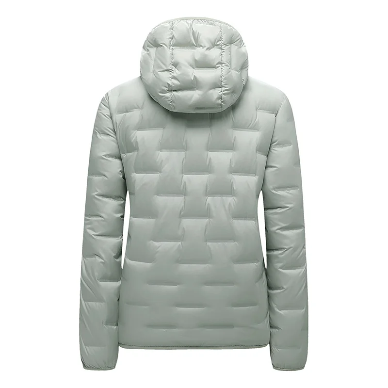 LNGXO المرأة سترة شتوية تسلق التخييم المشي لمسافات طويلة خفيفة الوزن مبطن الستر مقاوم للماء يندبروف سترة واقية دافئة مقنعين #2