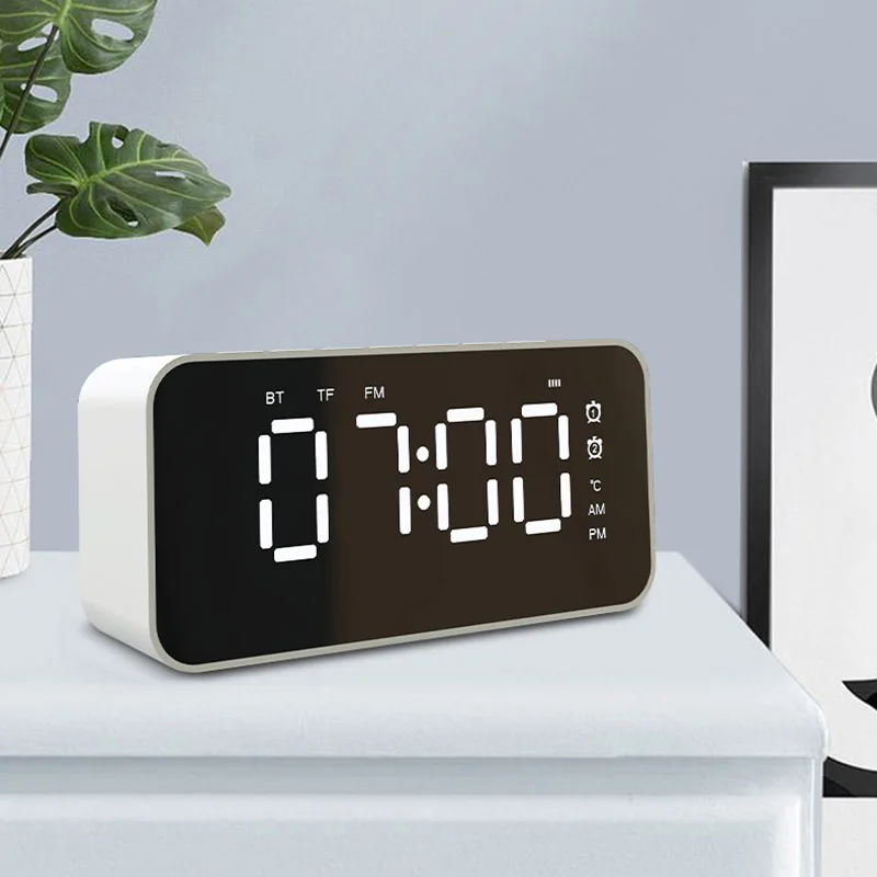 Led Digital Alarm Clock Blutooth Mirror Temperature Creative Modern Alarm Clock Kids Aesthetic Set Despertador Desk Decor Reloj