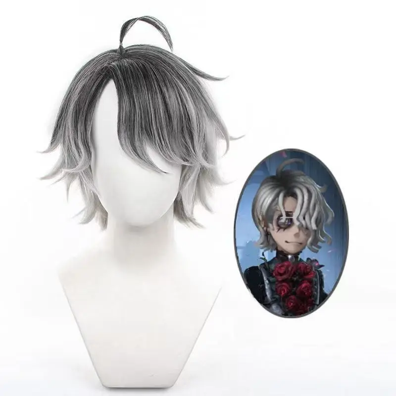 Anime Identity V Patient Starry Sky Cosplay Wig Gradient Color Heat Resistant Synthetic Wig With Rose Net Halloween Party Wig
