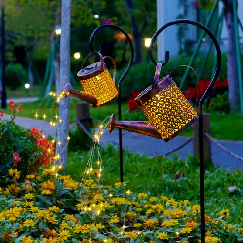 

LED Solar Watering Can Light Hanging Kettle Lantern Lights Outdoor Waterproof Villa Path Lawn Yard Garden Decoration Lamp