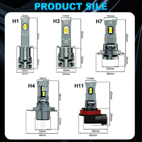 Imagen 2 del producto XSTORM 30000LM 200W H7 faros LED H11 H1 H3 bombillas para coche H4 LED Canbus con ventilador luces Turbo 6500K faro 12V-24V