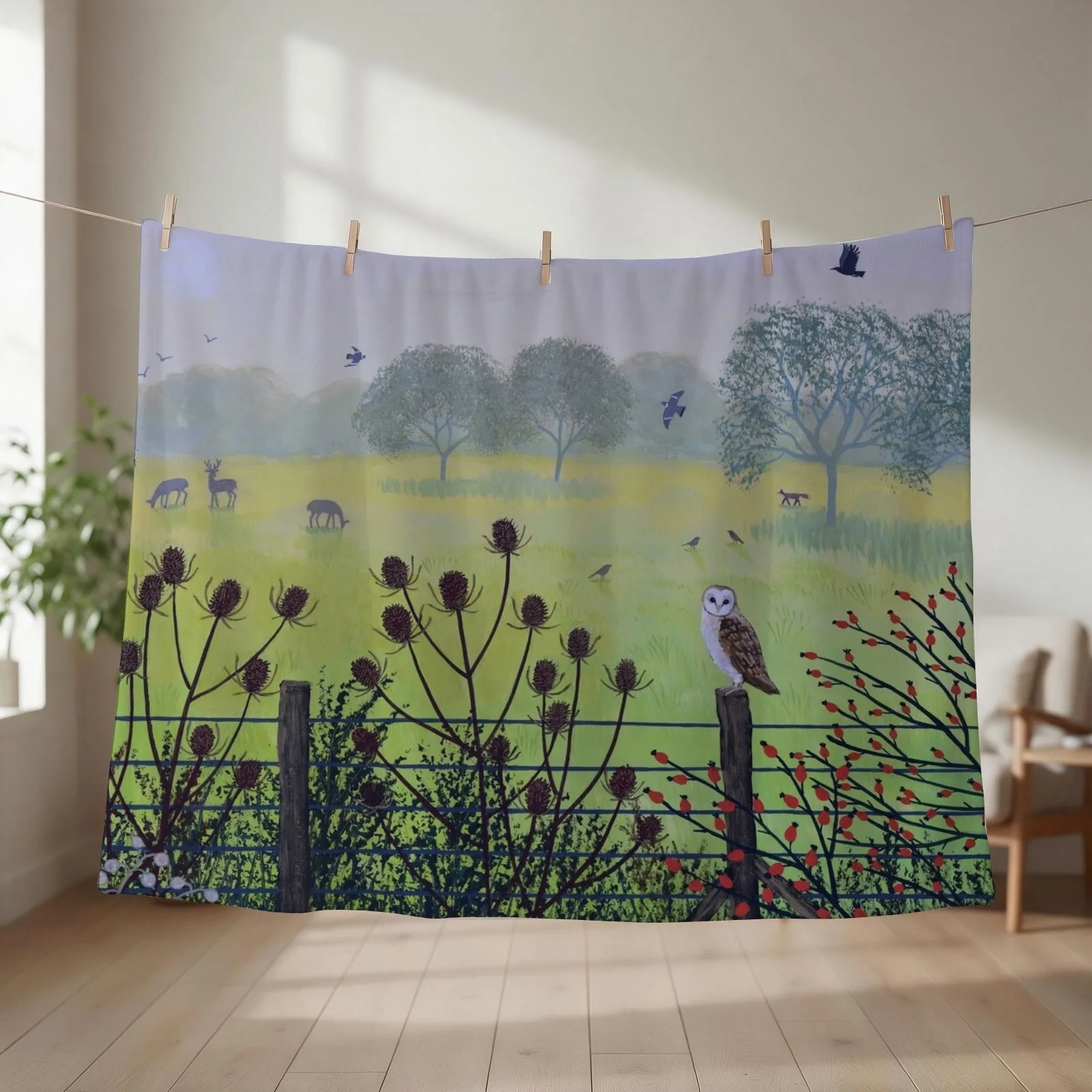 On the Fence Throw Blanket couch cozy soft plush fuzzy picnic outdoor blanket