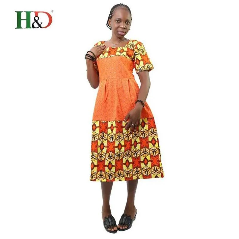 H&D African Dresses for Women Bazin Riche Embroidery Long Dress Plus Size Dashiki Blue Robe Designer Clothes Trads Wears