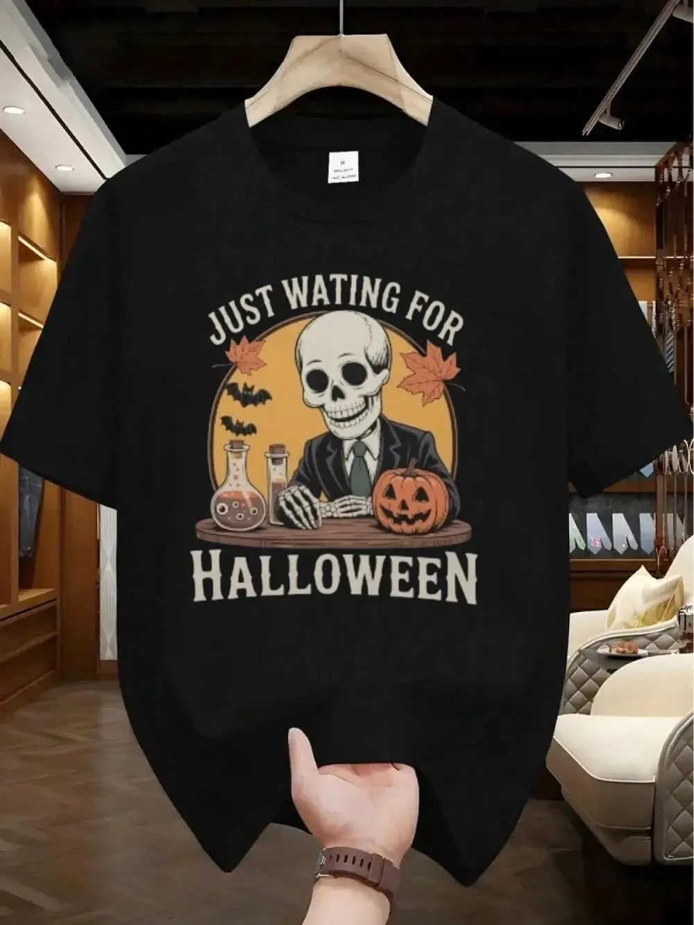 

Halloween T-shirt Men Cotton Skull Print Women Short Sleeve Tee Casual Streetwear Party Costume Funny Graphic Top Y2k Clothes