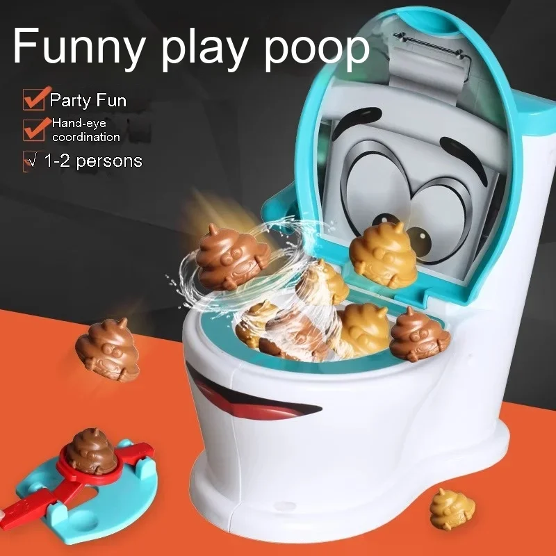 Catapult Toilet Poop Multiplayer Party Board Games Novelty Desktop PK Interactive Funny Prank Table Games Toys for Kids Adult