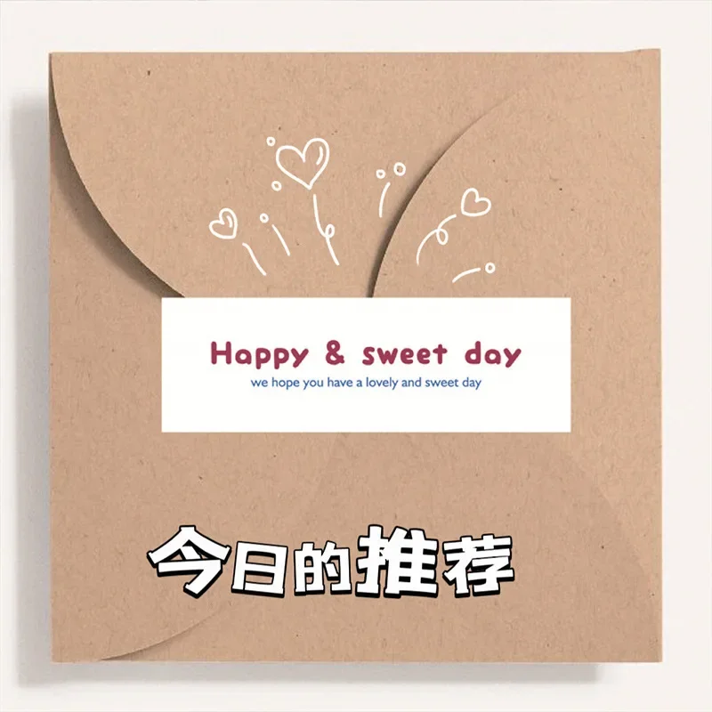 120pcs/roll  simple Love Heart Stickers Cute Gifts Decorative Sealing Stickers Square Hand Account Material