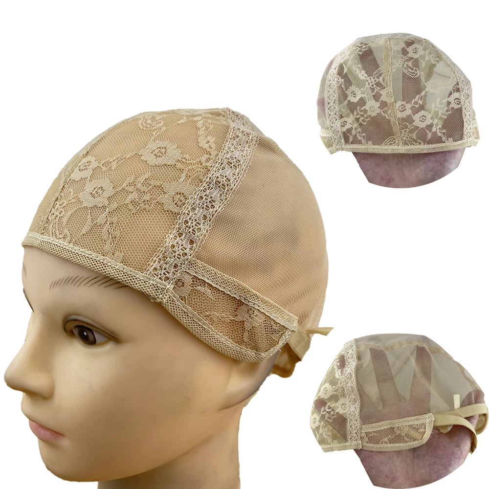Custom Adjustable Lace Net Mesh Dome Wig Caps Spandex Headband for Making Glueless Wigs Ventilated Ventilation