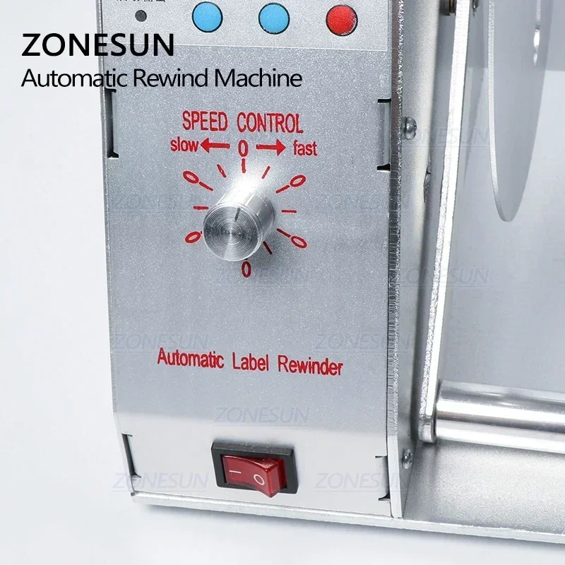 ZONESUN ZS-LRA3 Automatic Label Rewinder Adjustable Speed Barcode Sticker Rewinding Machine for Zebra Printer Clothing Supermark