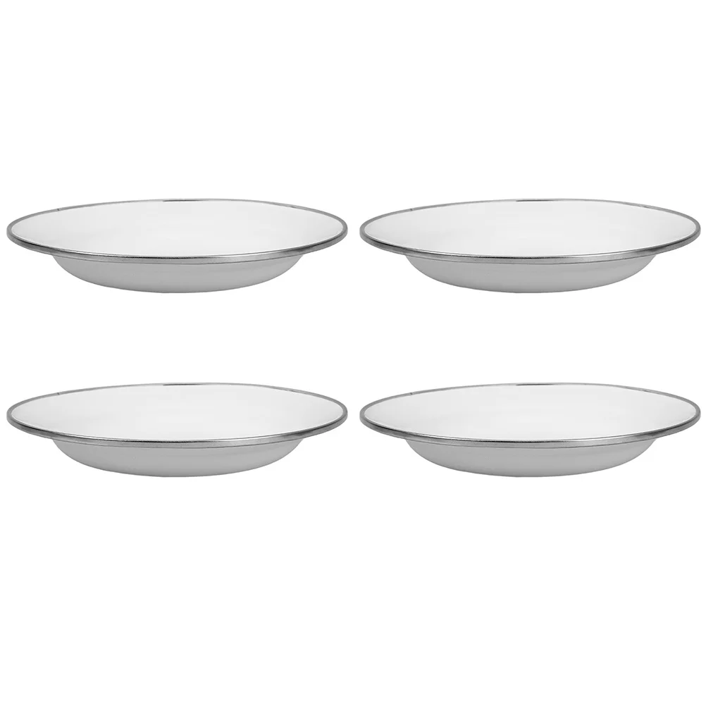 

4 шт., эмалированная тарелка для закусок, утолщенная сервировочная тарелка в винтажном стиле, маленькая тарелка для закусок, фруктового десерта для дома, кемпинга, вечеринки