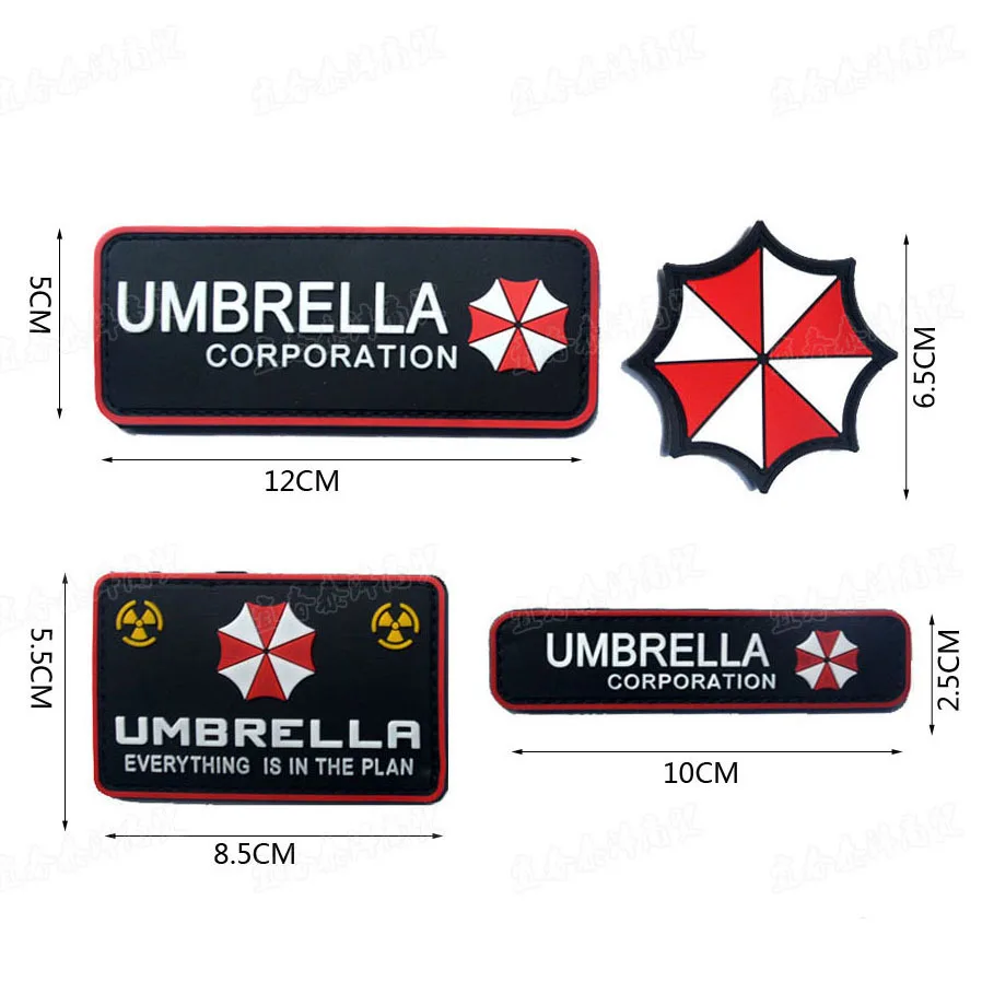 Umbrella Corporation 3D Rubber/Cloth/Reflective Patch Badge Military Tactical Patch Hook Patch Badge Applique Insignia