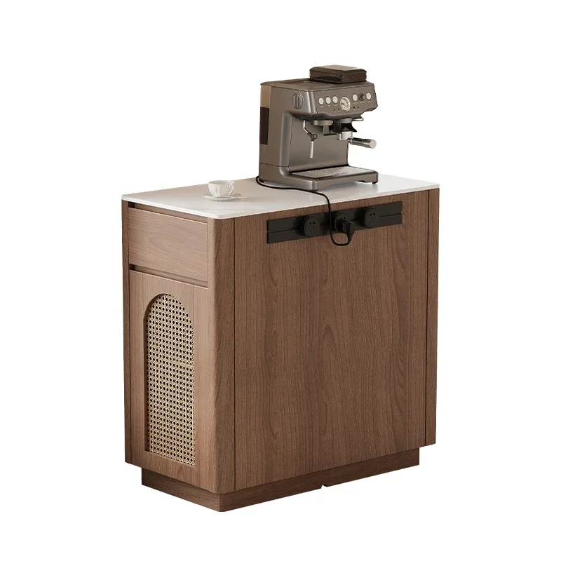 

Movable narrow island all solid wood rock slab dining table multi-functional island cabinet