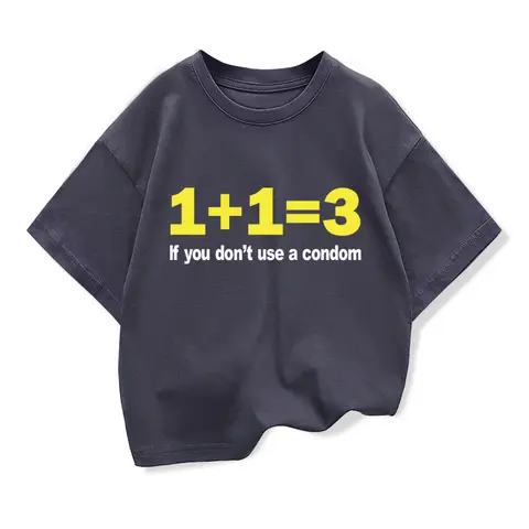 Kids' Cotton T-Shirt with Fun Digital Print Casual Loose Street Style Trendy Children's Tee Round Neck Boys' Top