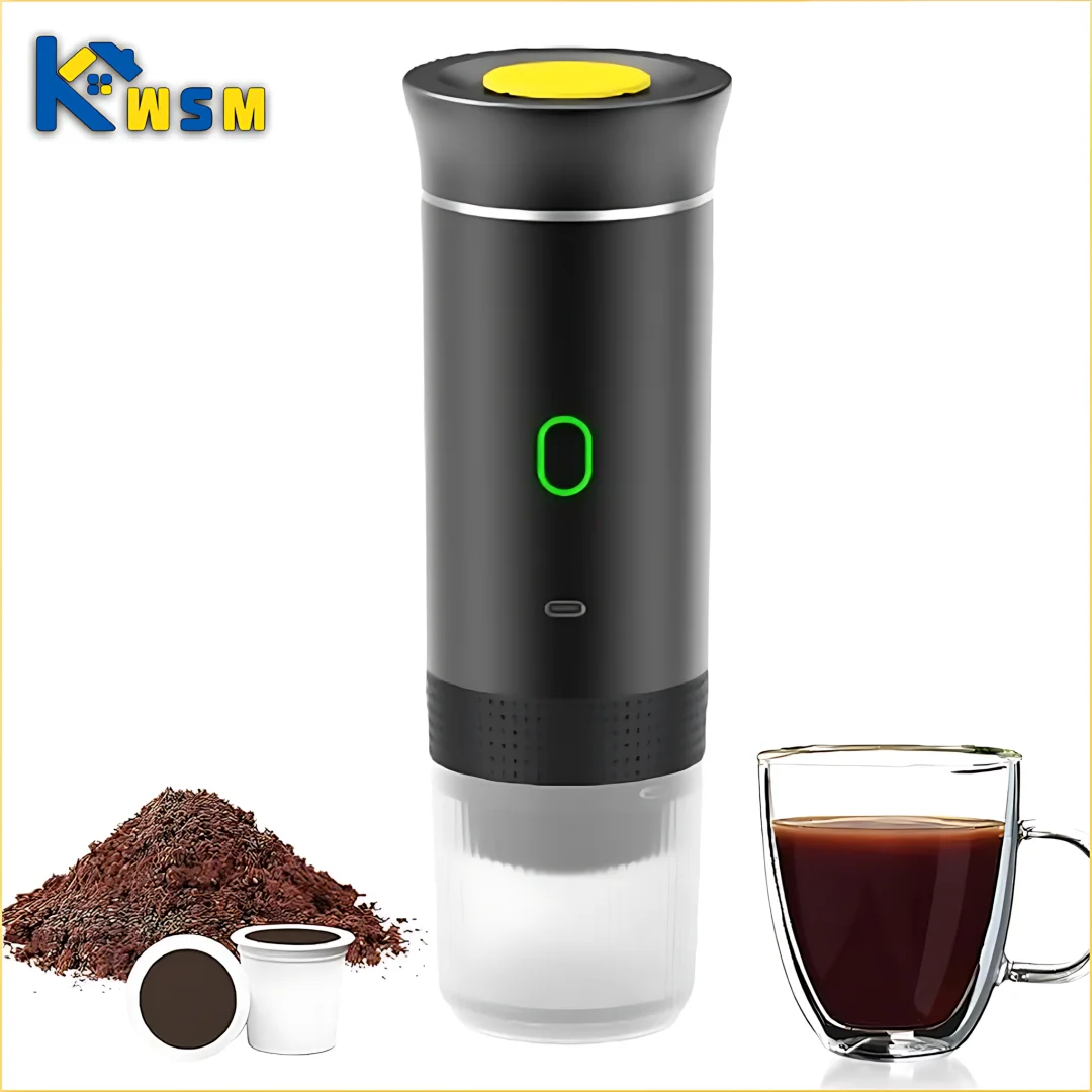 Wireless Electric Portable Espresso Coffee Machine for Car & Home Camping Coffee Maker 3-in-1 Capsule Powder Travel Coffee Maker