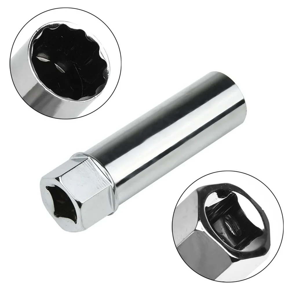 

1x Car Silver Chrome Vanadium Alloy 14mm Spark Plug Key Removal Tool 3/8 In Drive For Benz For BMW For Nissan