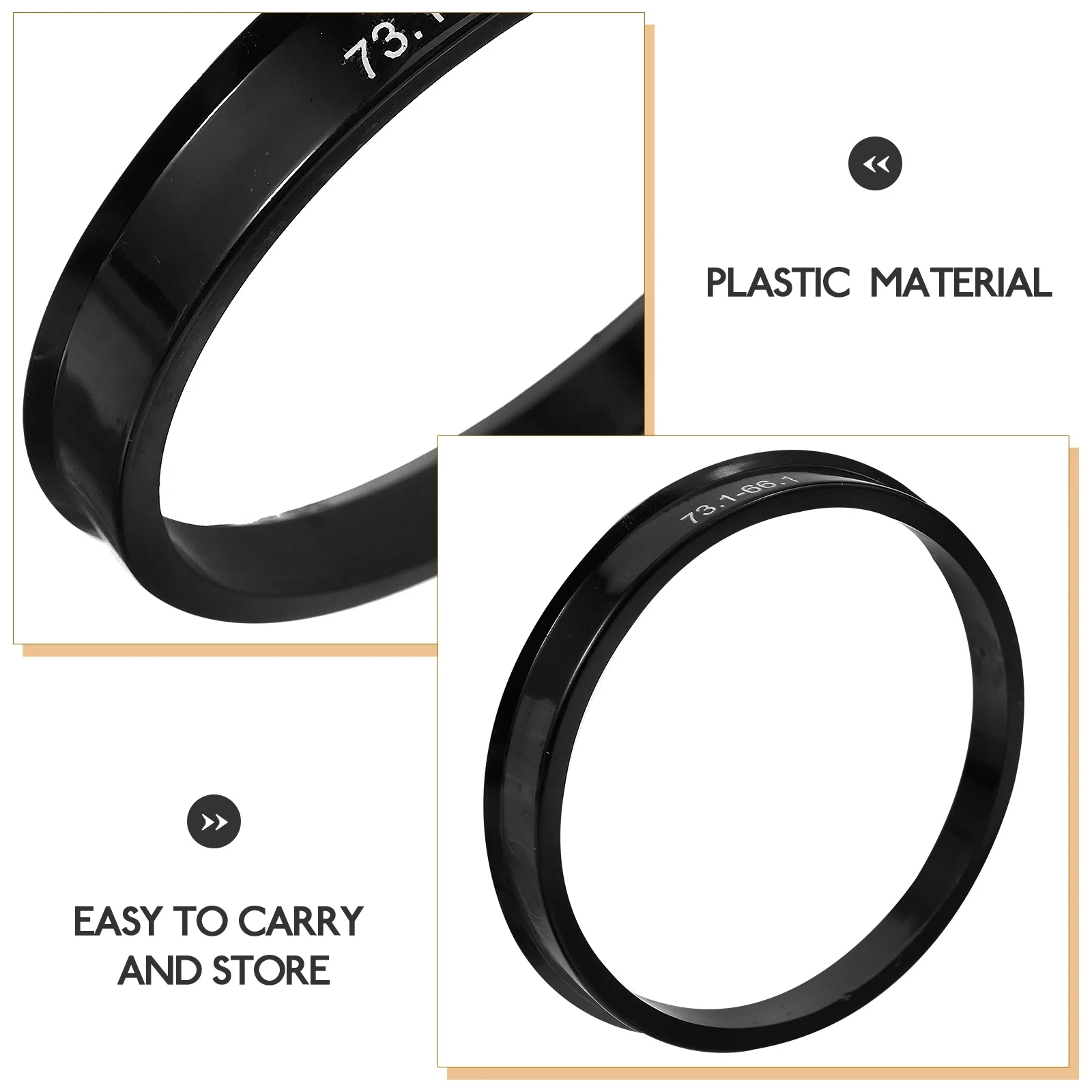 

4pcs Car Wheel Centric Plastic Bore Adapters 73.1-66.1Mm Sturdy Durable Replacement Wheel Centering For Vehicle Vibration