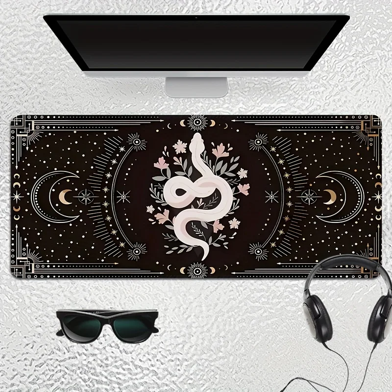Celestial Snake Occult Desk Mat Large Non-Slip Rubber Extended Gaming Mouse Pad Office