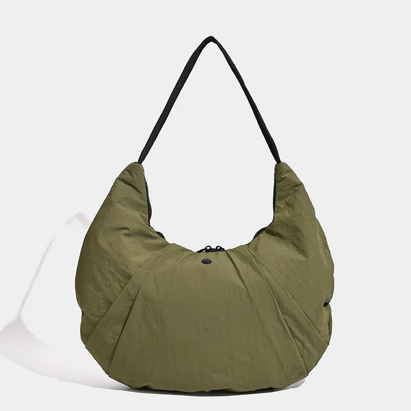 Bull Horn Shaped Nylon Shoulder Bag, grande capacidade, leve, impermeável, Fitness, Yoga, bolinho de massa, lua dente