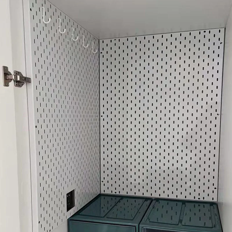 1PCS Soltted Hole pegboard storage cabinet metal tool hanging  display rack organizer sideboard Kitchen storage room