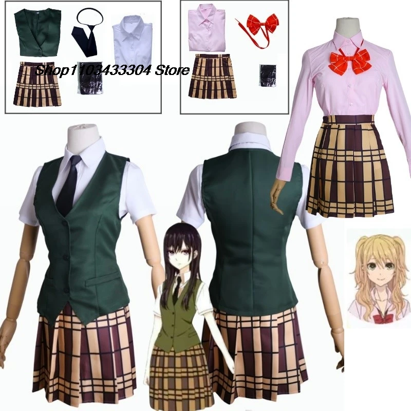 Anime Citrus Cosplay Aihara Yuzu Aihara Mei Cosplay Costume School Uniform Skirt Suit Wig Woman Halloween Party Costume