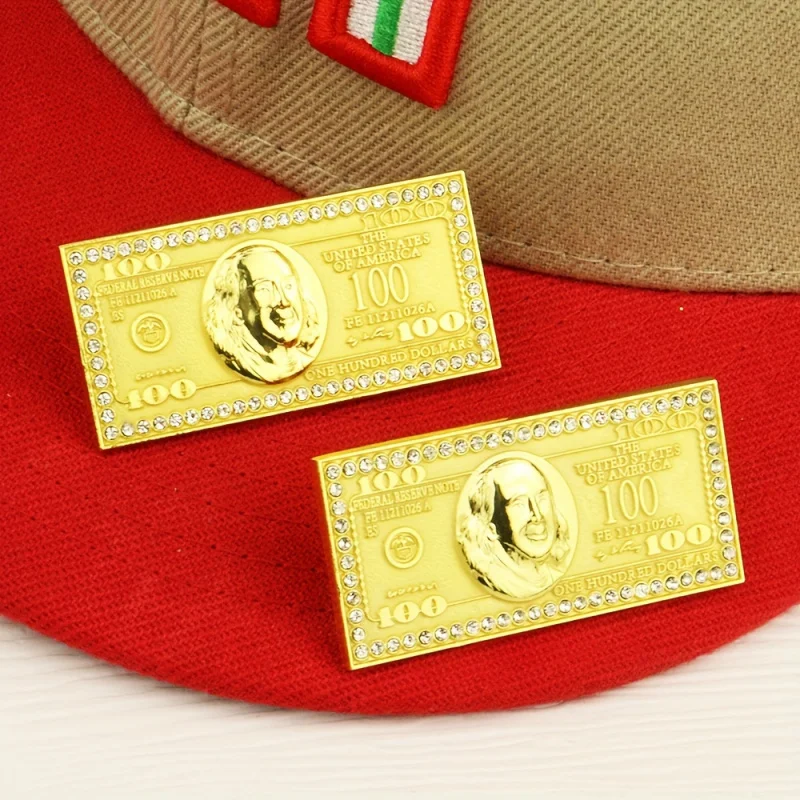 1Pc/2Pcs Ideas To DIY Cap Alloy Creative Dollar-Shaped Badge Cap Hat Pins Enamel Brooch Backpack Pin For Men