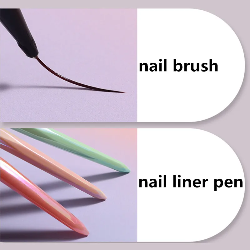 6/9/12/15/18mm Colourful Diamond Gradient Nail Brush Nail Art Brush Line Painting Brushes Crystal Acrylic Thin Liner Drawing Pen