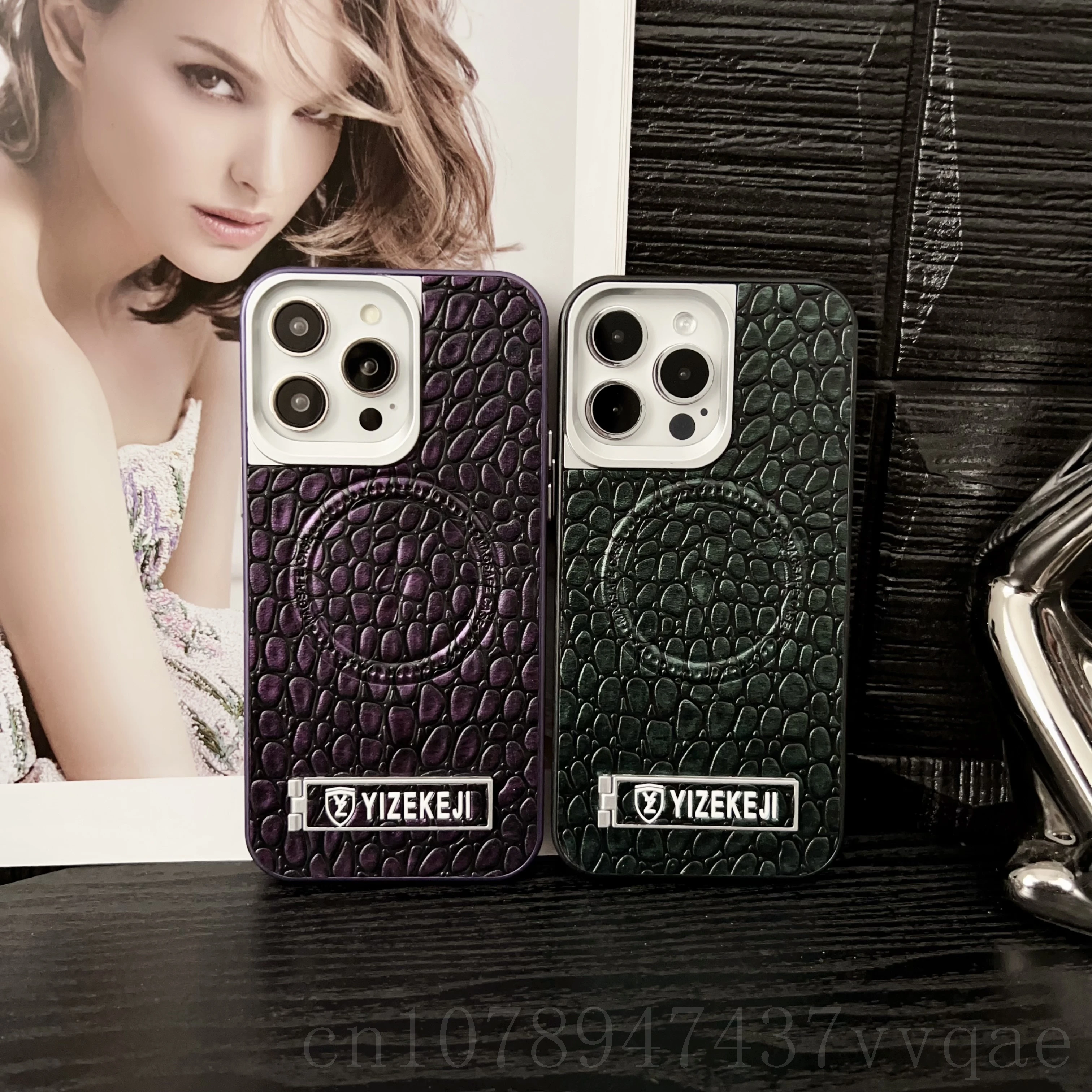 For iPhone 12 Pro Max Luxury leather textured pebble Magsafe Charging bracket design Case For iPhone 12 12 Pro Shockproof Cover