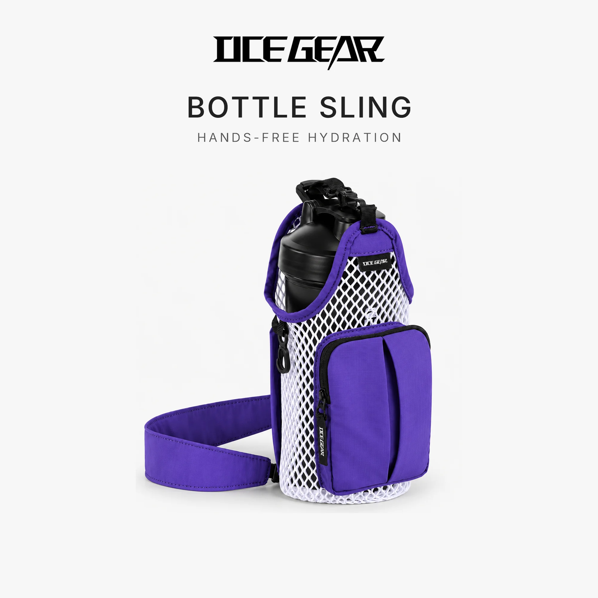 Ultra-Light UHMWPE Mesh Water Bottle Bag 70g Hiking Shoulder Pouch with Phone Holder YKK Zipper Outdoor Sacoche Accessory