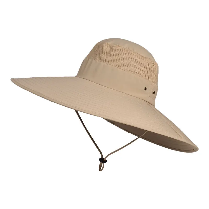 Classic Men Summer Sun Hat Waterproof Large Size 62CM Big Brim Fishing Hat Unisex 15CM Big Eaves Panama Caps Bucket Shade Hats