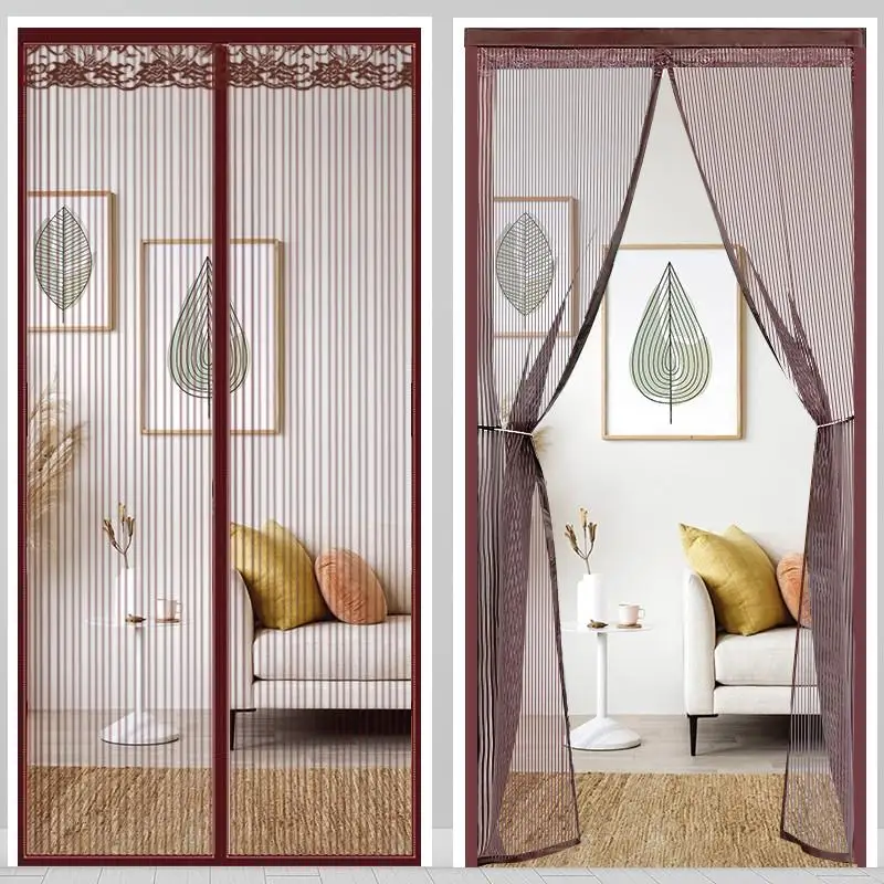 Mosquito-Resistant Door Curtain Magic Tape Home Partition Waterproof New 2023 Installation for Bedroom Living Room Soundproof