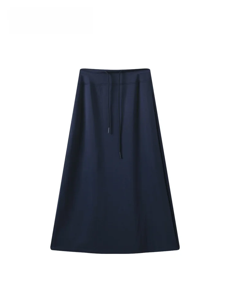 

Юбка миди А-силуэта с высокой талией для полных женщин, для фигуры типа «груша», модная, свободного кроя, весенняя, универсальная, больших размеров