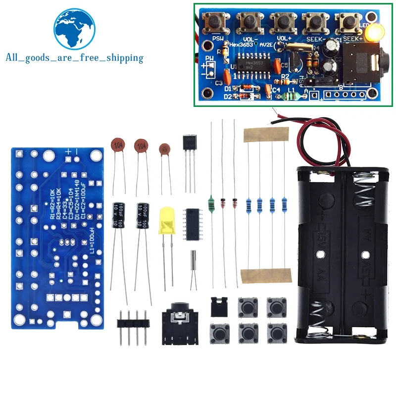 TZT 1/2PCS DIY Electronic Kits Wireless Stereo FM Radio Receiver Module  76MHz-108MHz DC 1.8V-3.6V image 4