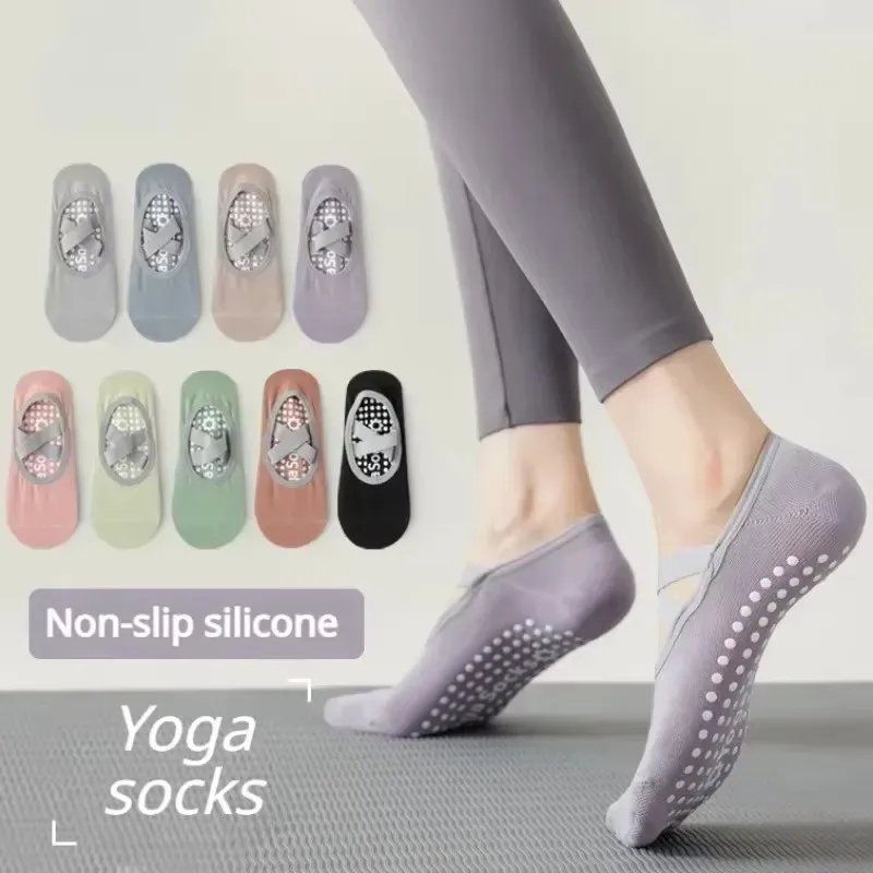 1/3 Pairs Women Non-Slip Yoga Pilates Socks Breathable Silicone Grip Sports Socks for Ballet Dance Running Cycling Fitness