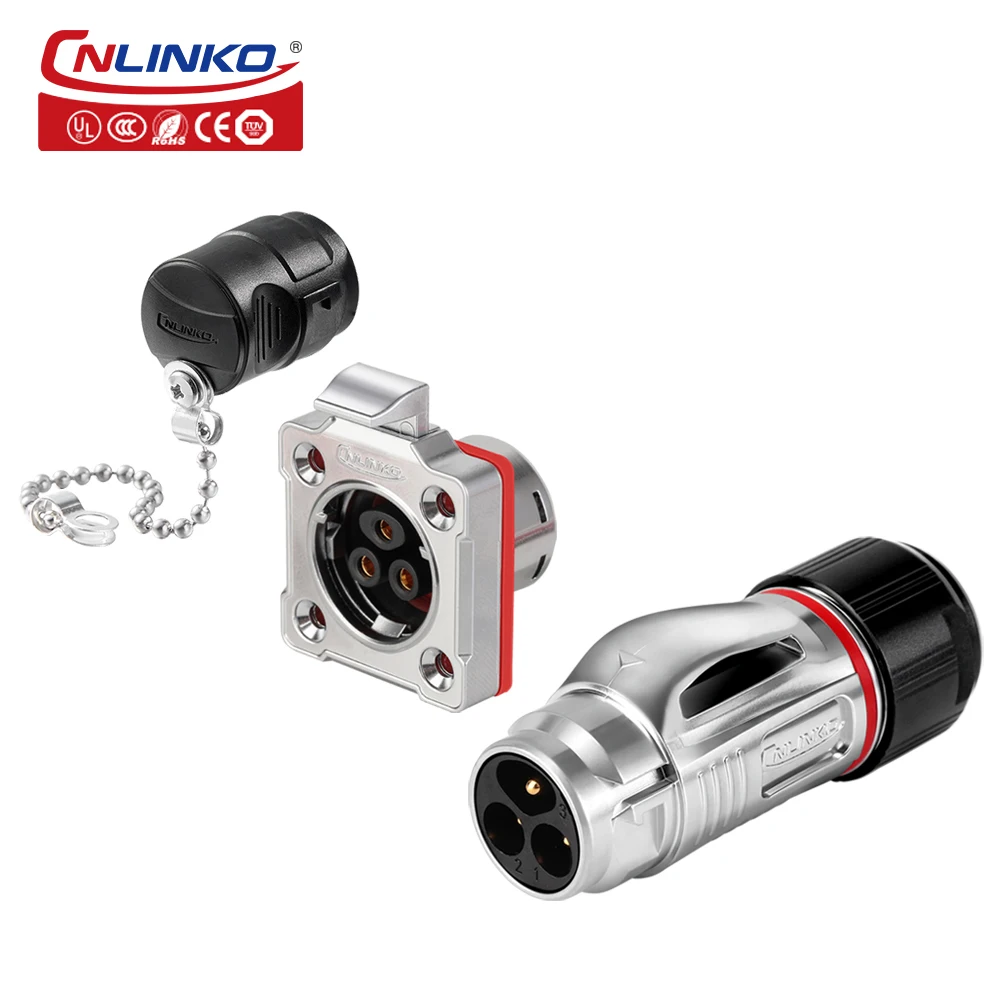 CNLINKO Waterproof Industrial M20 Aviation Connector 2 3 4 5 7 9 12 14 Pin Plug and Socket Panel Mount Metal Wire Connectors