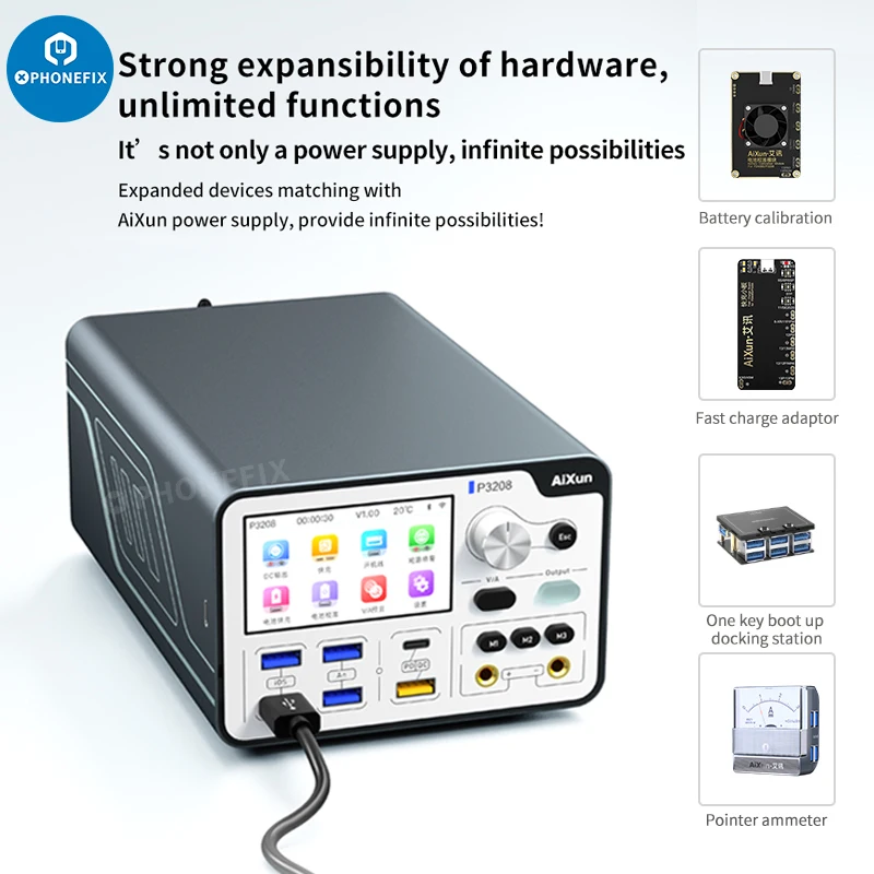 Imagem -04 - Aixun-intelligent dc Power Supply Calibração da Bateria Teste de Expansão pd qc Carga Rápida para Iphone 714pm Ferramenta de Reparo P2408s P3208