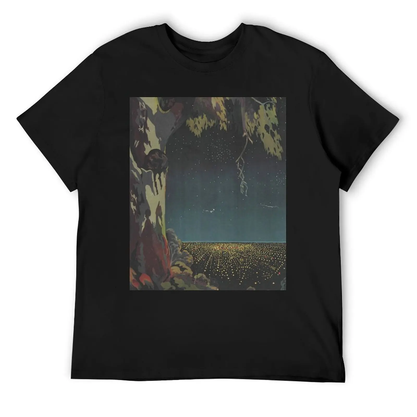 The lights of Adelaide from the Mount Lofty Ranges, circa 1935 T-Shirt quick-drying tees t shirts for men cotton