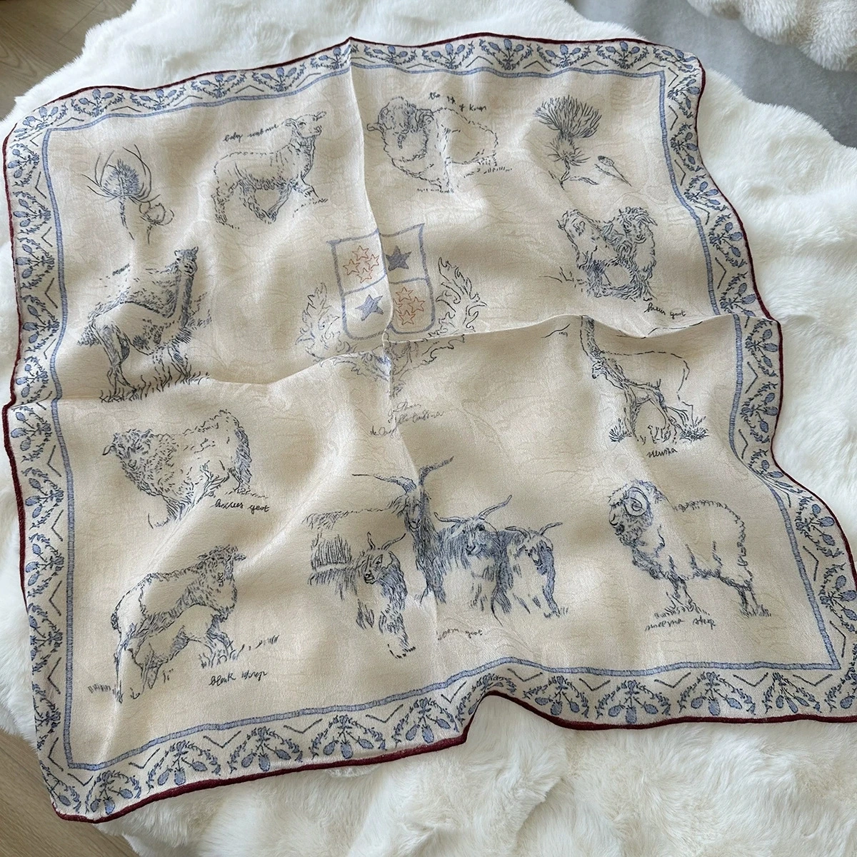 2026 New Water-soluble Wool Scarf for Women Autumn Winter Luxury 100% Wool Warm Jacquard Cashmere Square Bandana Scarves