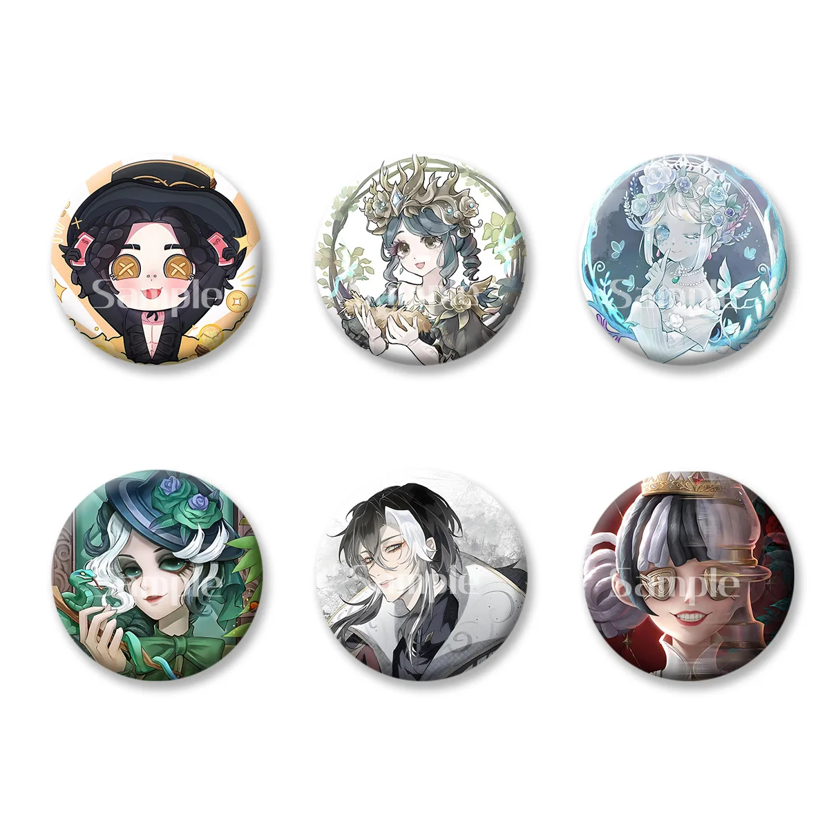 

The Fifth Personality Terror Anime Cartoon Flash Badge Keychains Makeup Mirror Fridge Magnet ACG Goods Game Peripherals Toy Gift