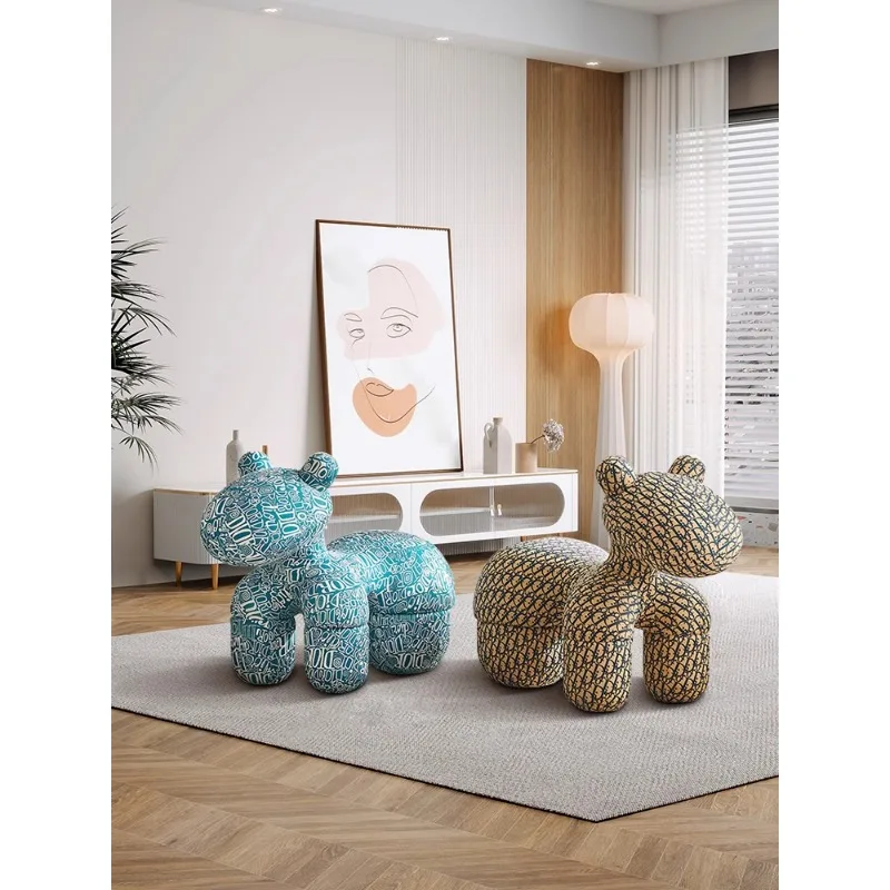 

Pony chair, living room, large floor-to-ceiling ornaments, next to the sofa, home decorations, light luxury