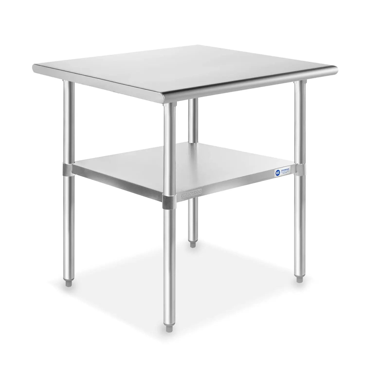 Stainless Steel Work Table 30 x 24 Inches, NSF Commercial Kitchen Prep Table with Under Shelf for Restaurant and Home