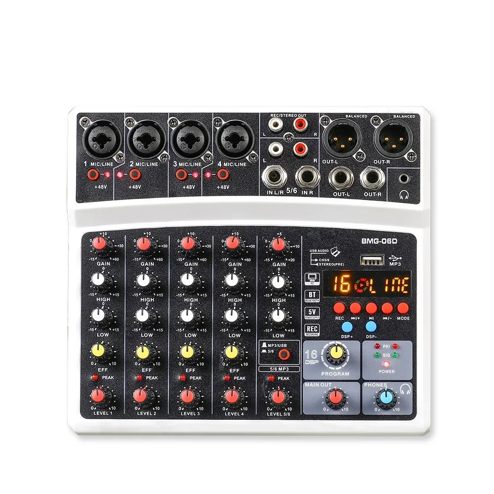 06D  4/6/8 Channel 12v Mixer Digital Audio