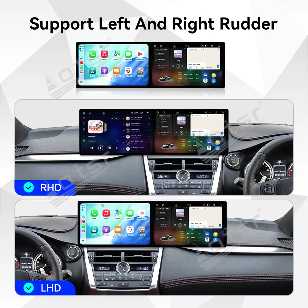 راديو سيارة مزدوج 10.1 بوصة عالي الدقة مع ملاحة Carplay GPS لكزس NX 2013-2016 ملحق ترقية ذكي بشاشة مزدوجة أندرويد