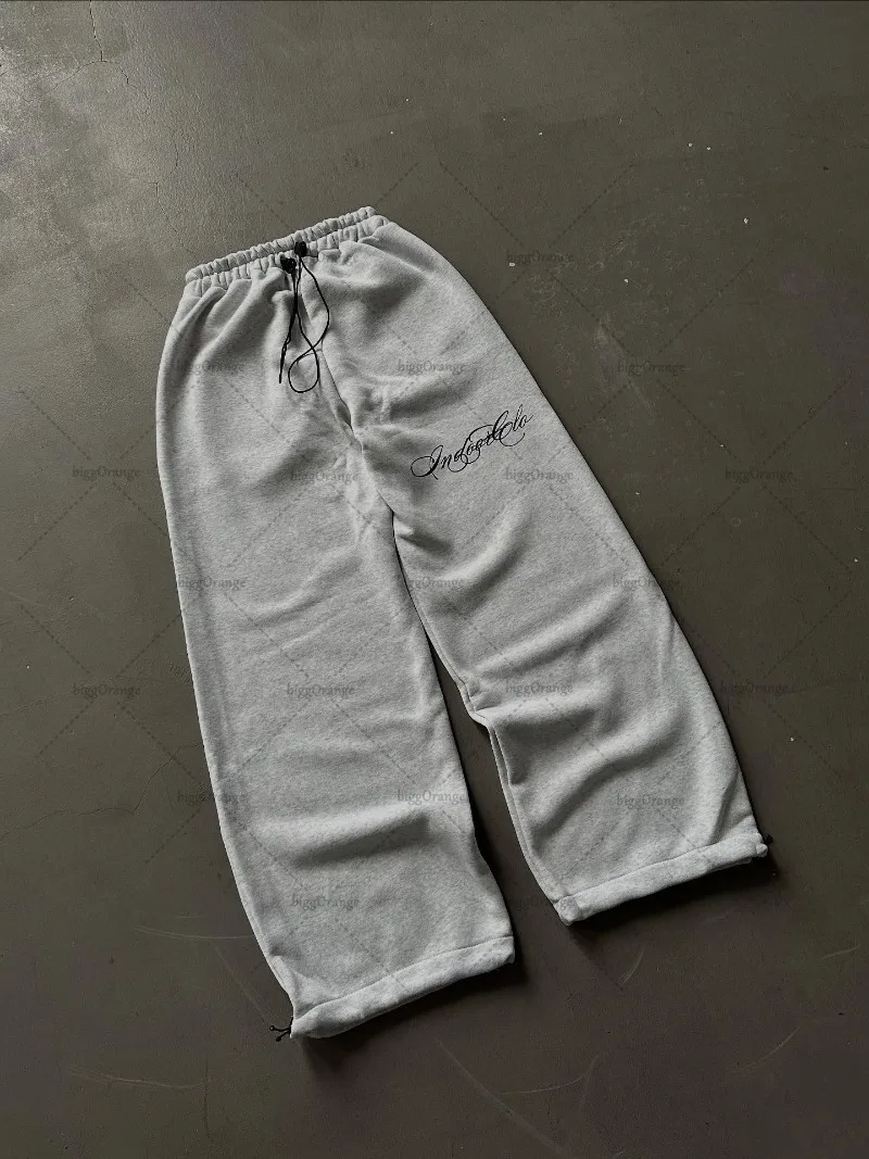 

High Street модные свободные уличные повседневные брюки мужские Y2k готический панк аниме с буквенным принтом и строчкой широкие брюки женские