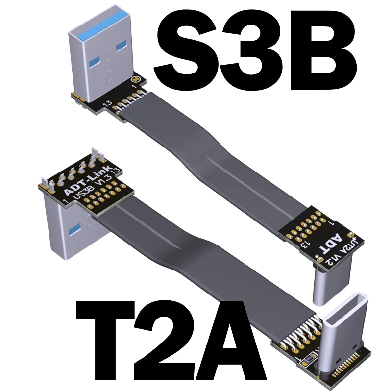 Ngắn Đen FFC USB C FPV Bằng Phẳng Mỏng Viền Mỏng FPC Cáp USB Loại C 90 Độ Để Tiêu Chuẩn USB Một Cho Đồng Bộ Và Sạc