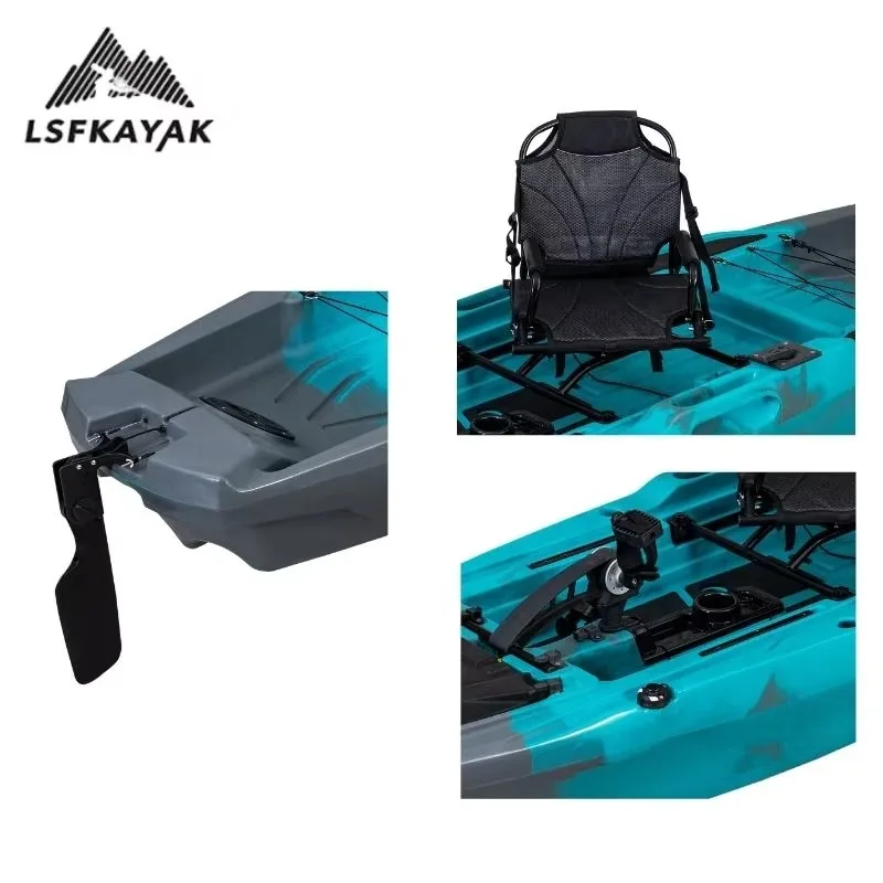 Kayak 3.71m 1Person Pedal Fishing Kayak Fishing Boat For Sea And Outdoor Sports With Amazing Capacity From Durable HDPE