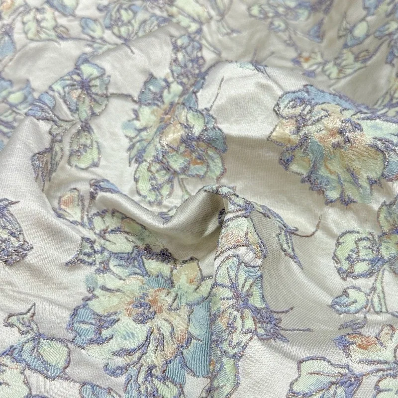 

Knitted Bright Thread Elastic Jacquard Fabric Dress Skirt Coat Hanfu Fabrics for Diy Sewing Clothing Cloth By The Meter